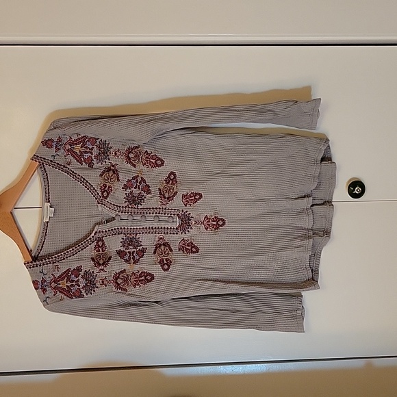 Sundance Waffle Knit Embroidered Henley - Picture 1 of 5